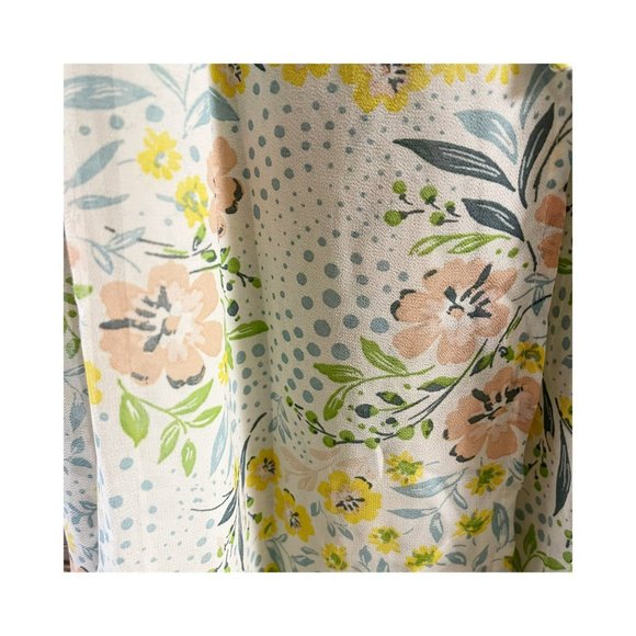 JUNE & HUDSON Sheer Floral Kimono Ruffle Tie Waist Women's Size M - Picture 5 of 15